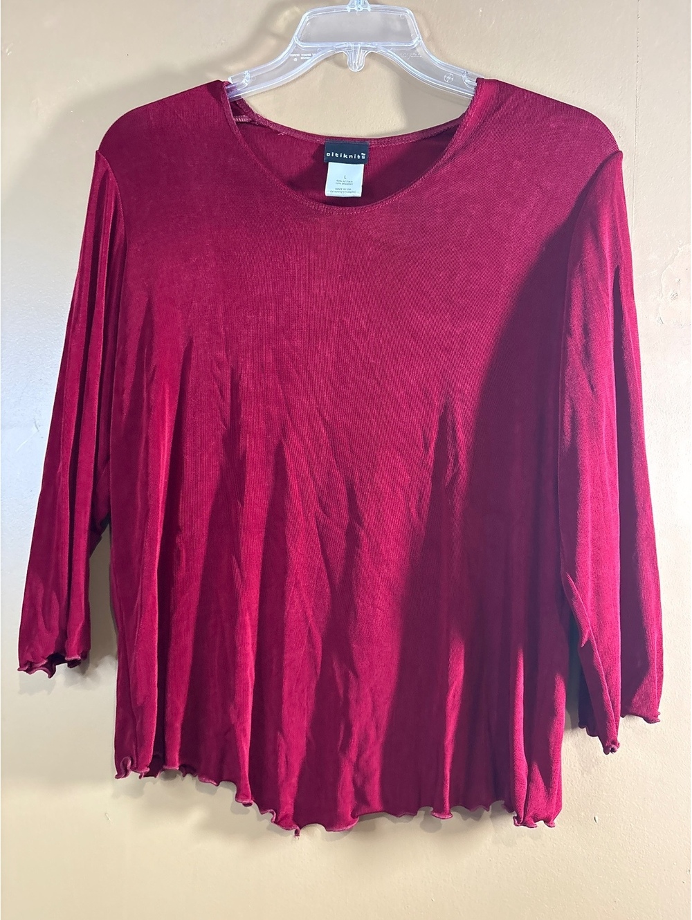 HC1275 Citiknits Women's Red Long Sleeve Top Size L